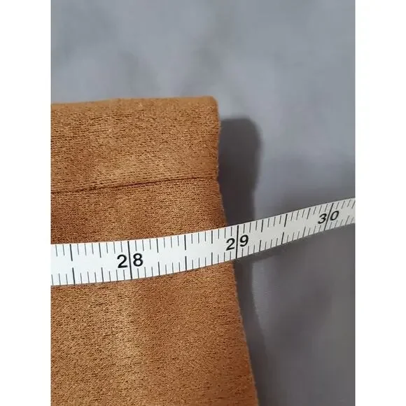 Carole Wren Women’s Faux Suede Wide-Leg Pants - Camel Brown - Size L - Picture 7 of 11
